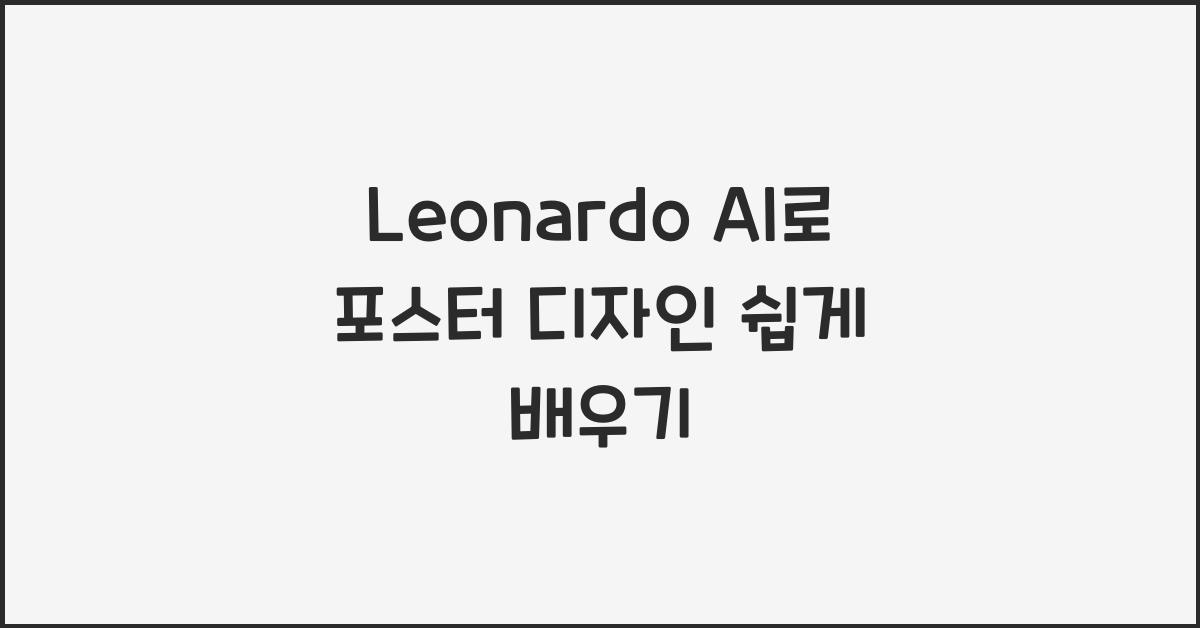 Leonardo AI로 포스터 디자인