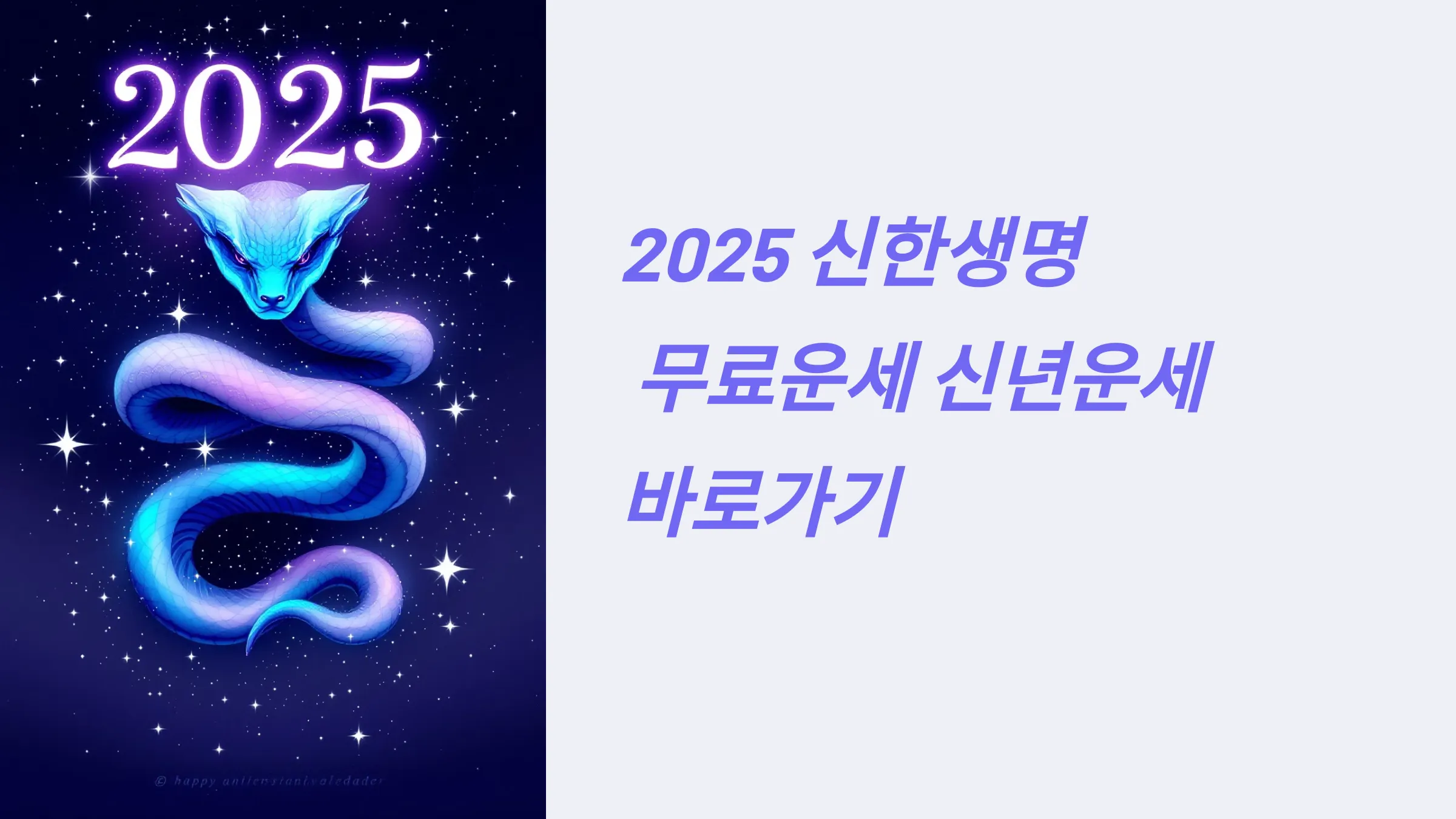 2025 신한생명 무료운세 신년운세 바로가기