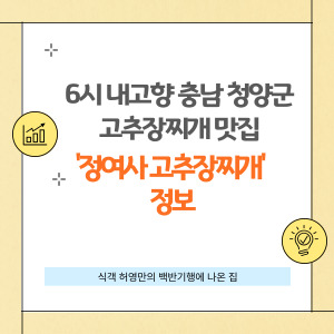 6시 내고향 청양군 고추장찌개 맛집