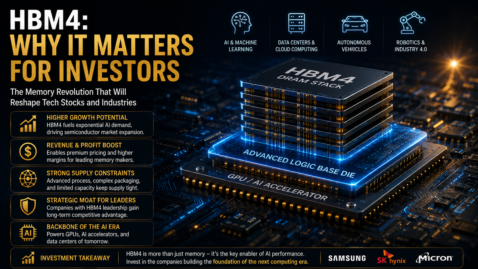 HBM4 reducing AI memory bottlenecks with higher bandwidth and a 2,048-bit memory interface.