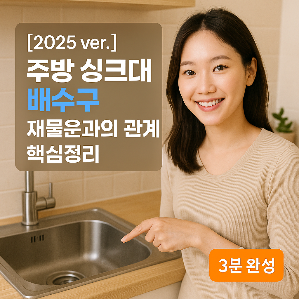 [2025 ver.] 주방 싱크대 배수구 ｜ 재물운과의 관계 핵심정리
