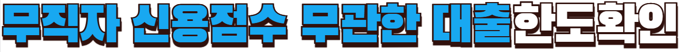 무직자 신용점수 무관한 대출 한도확인