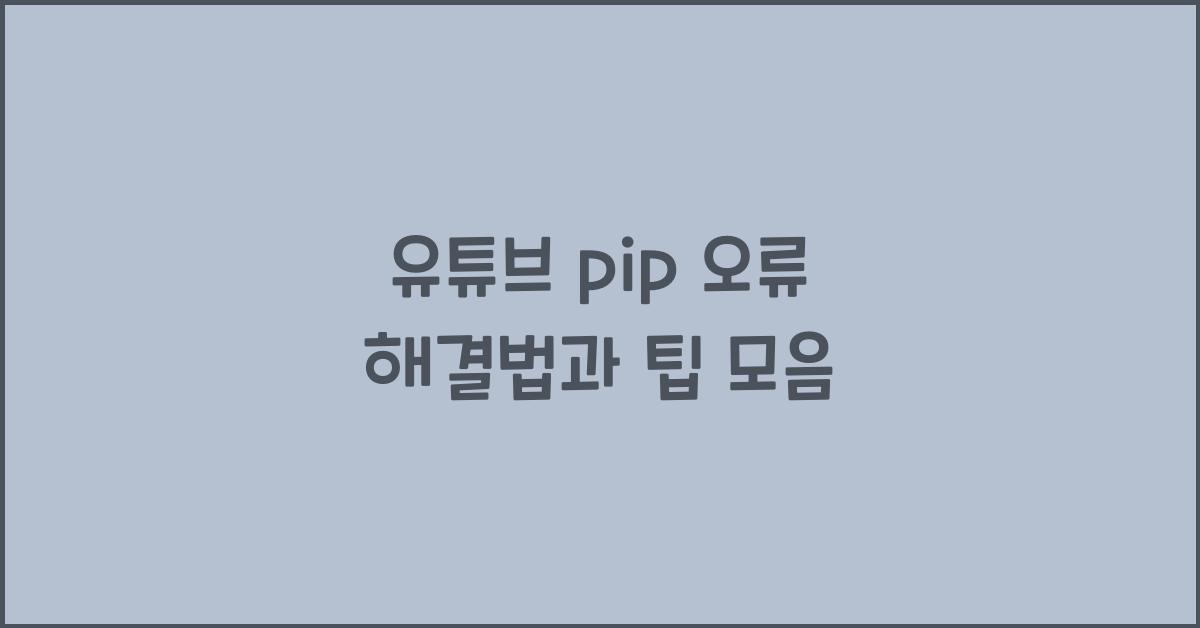 유튜브 pip 오류