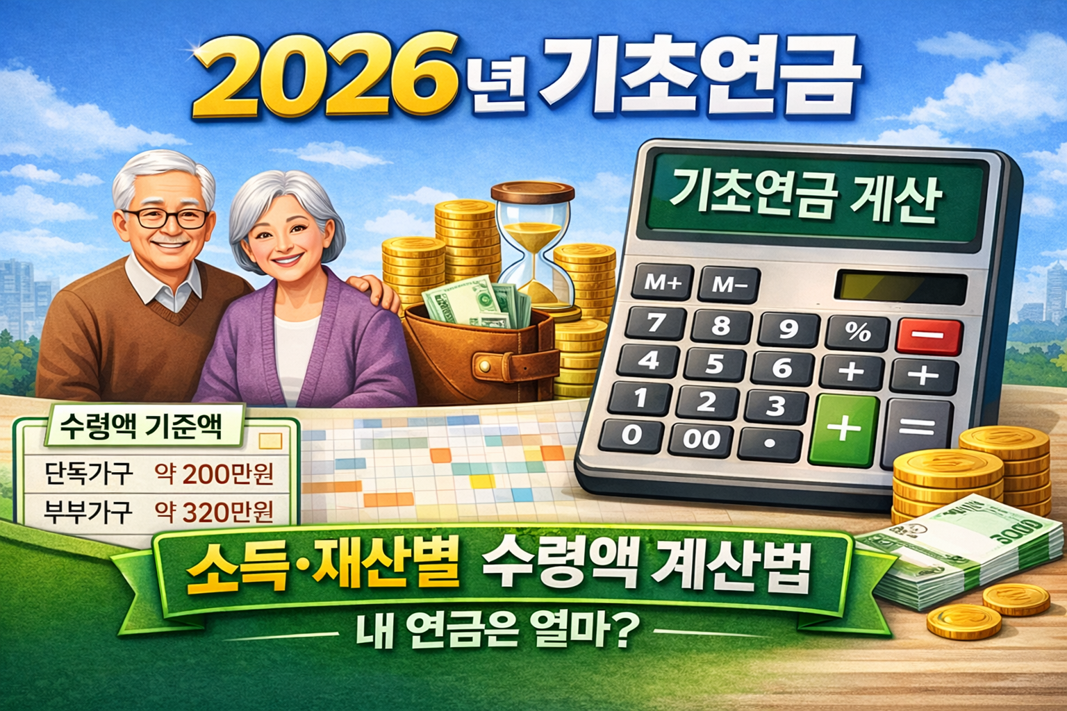 2026년 기초연금 소득인정액 기준 수령액 계산법과 사례 정리 이미지