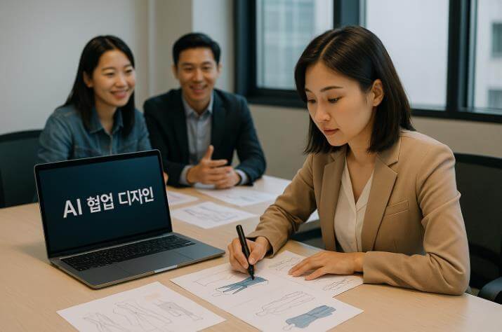 AI와 협업하는 패션 디자이너의 모습