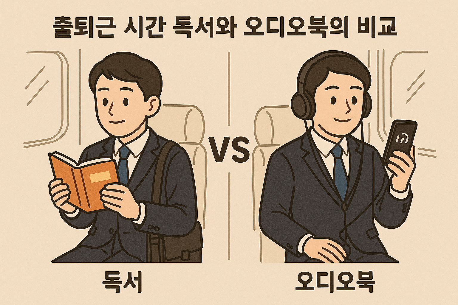출퇴근 시간 독서 vs 오디오북 비교 관련 이미지
