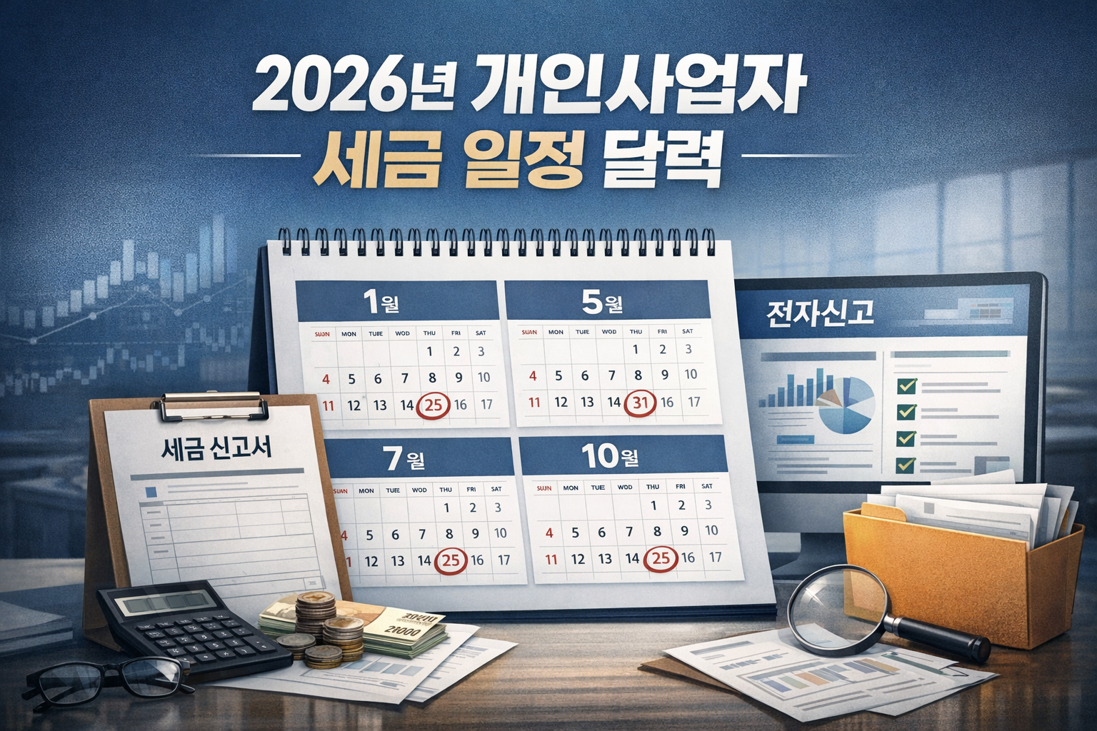 2026년 개인사업자 세금 일정 달력 총정리 (월별 신고·납부 체크리스트)