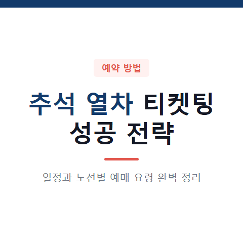 추석 열차 티켓팅 성공을 위한 4가지 일정과 예매 전략 완벽 정리