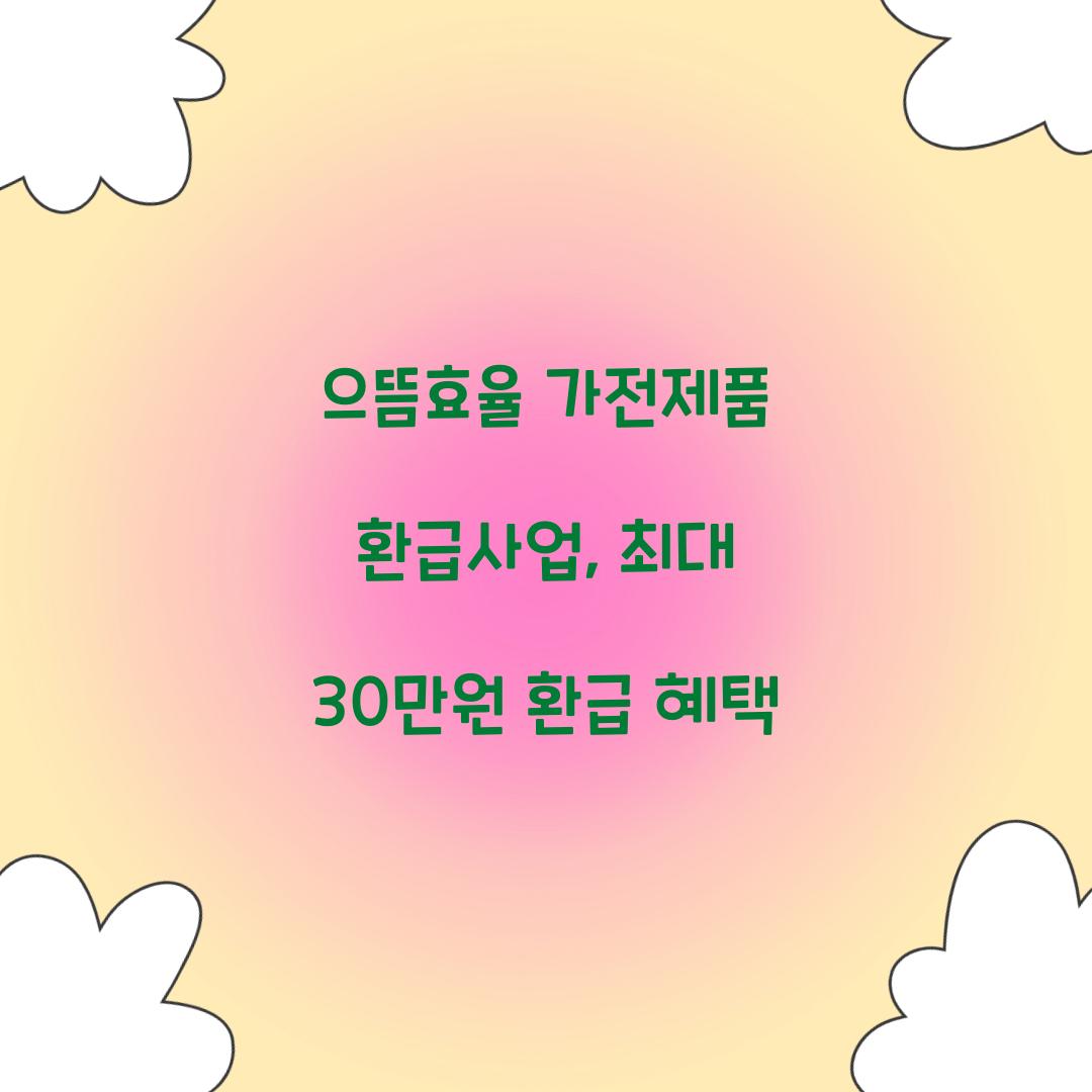 으뜸효율 가전제품 환급사업