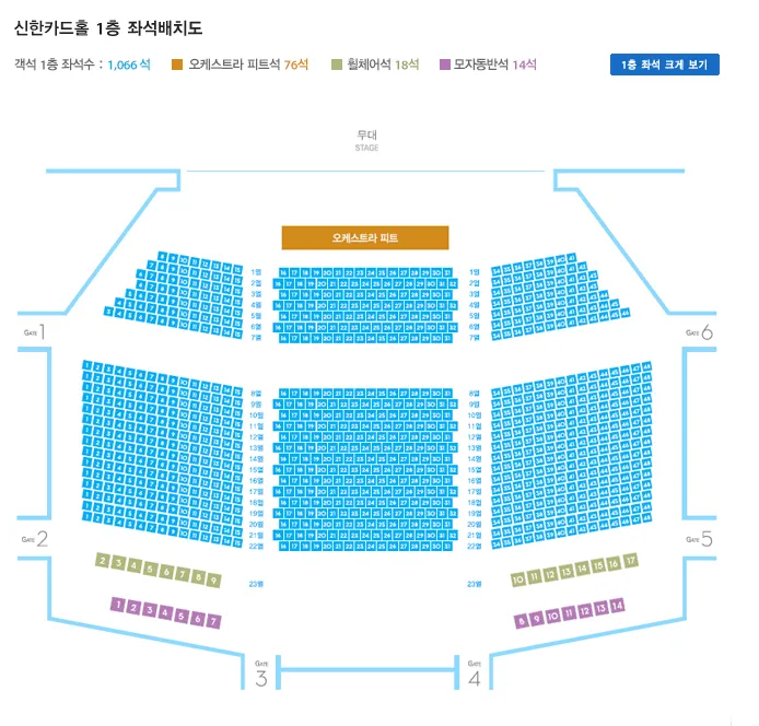 뮤지컬 프랑켄슈타인 10주년 기념 공연 좌석 배치도 1층