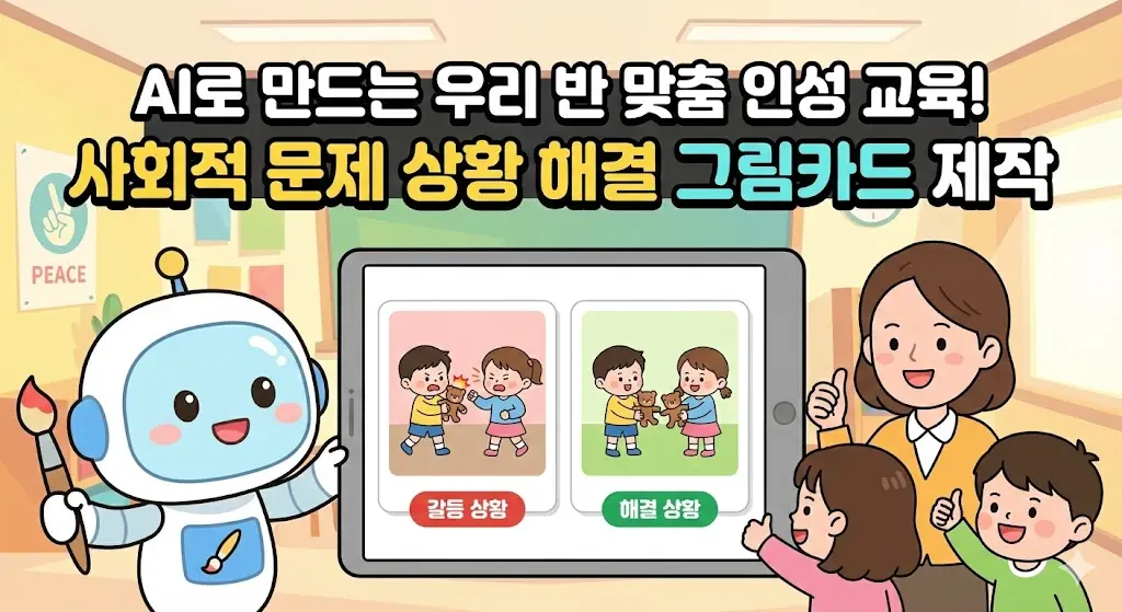 AI 활용 사회 문제 상황 그림카드 제작