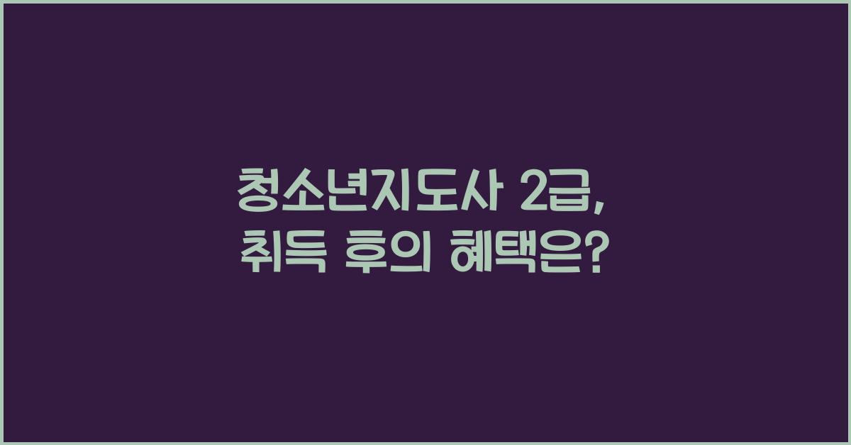 청소년지도사 2급