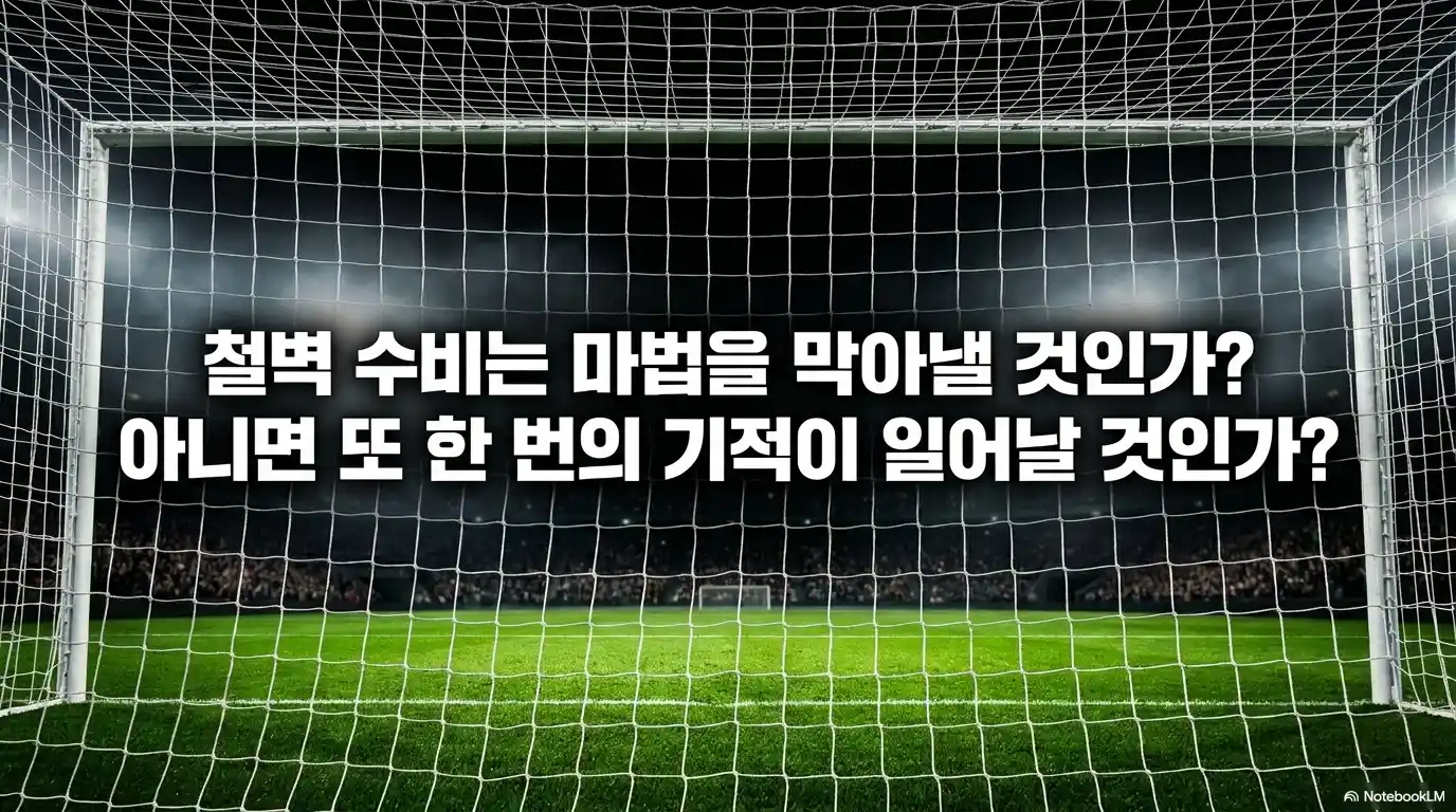 스페인의 수비와 아르헨티나의 공격 대결을 표현한 축구 골대