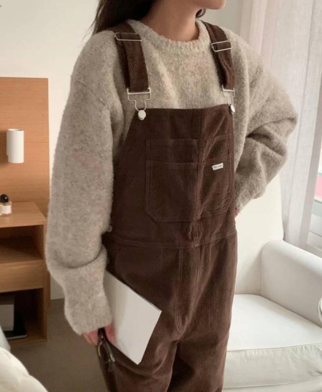 코듀로이오버롤 골덴멜빵바지 점프수트