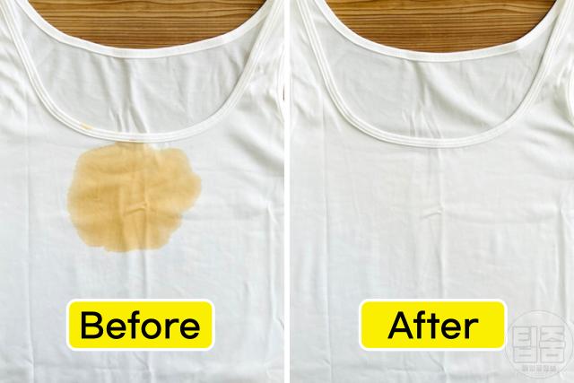 흰옷에 간장 묻었을 때 얼룩 지우기 탄산수 비포애프터