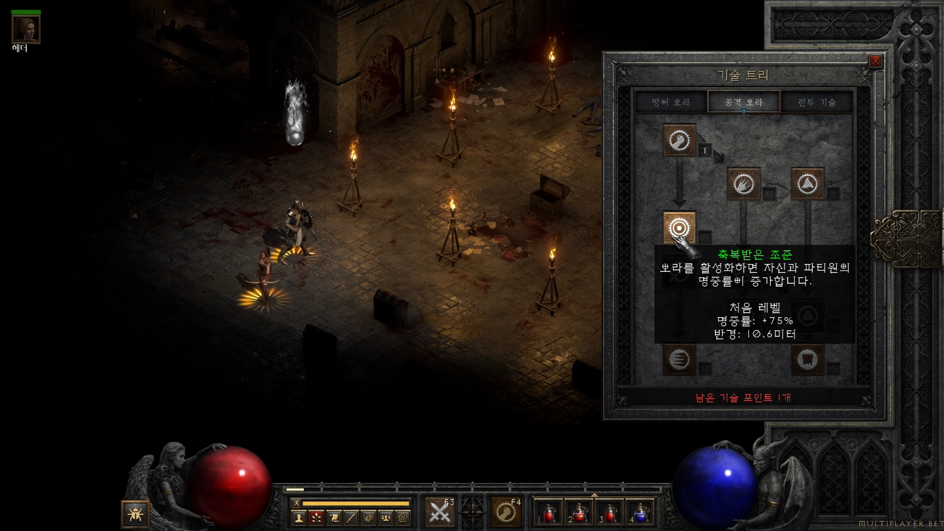 디아블로2 레저렉션 성기사 스킬-축복받은 조준