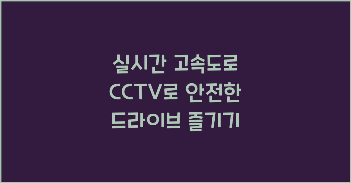 실시간 고속도로 cctv