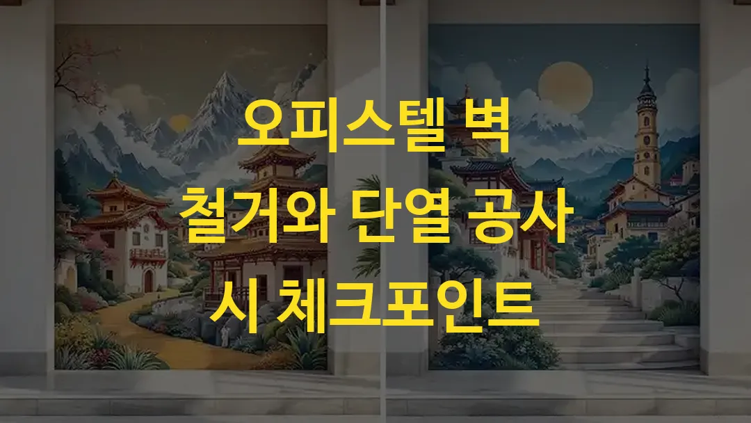 오피스텔 벽 철거와 단열 공사 시 체크포인트