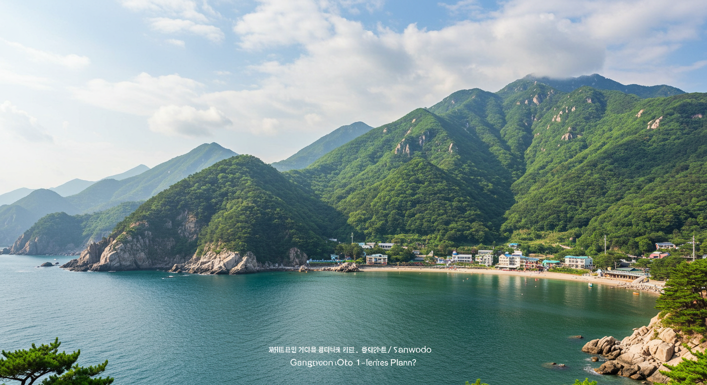 강원도의 바다, 산, 호수 등 다양한 자연경관.