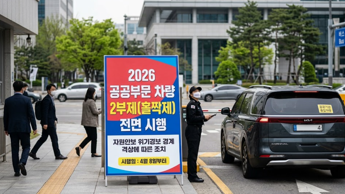 2026 공공부문 차량 2부제의 원인과 배경이 된 에너지 위기경보 경계 격상 안내문