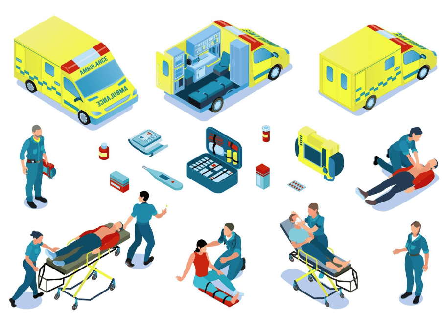 응급 환자에 대응하는 구급대원들