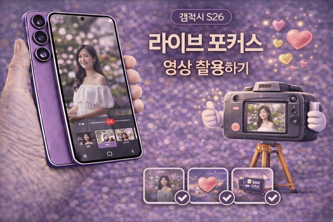 갤럭시 S26 라이브 포커스 영상 촬영 방법 설명 이미지