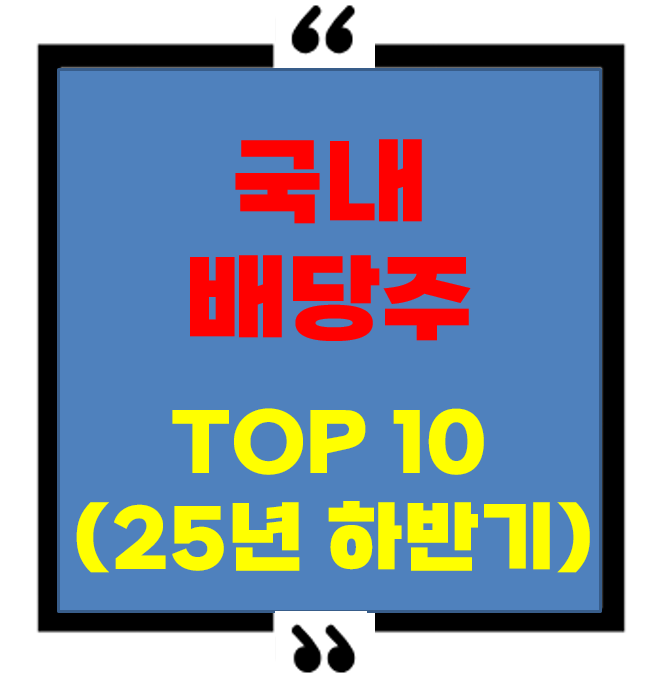 2025년 하반기 국내배당주 순위 TOP10