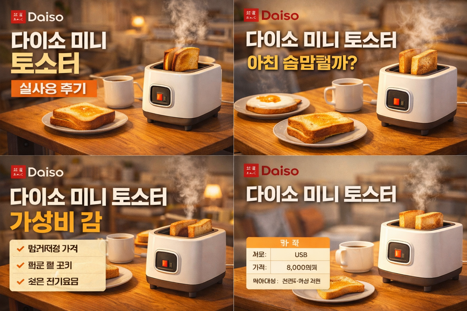 다이소 미니 토스터 실사용 후기｜아침 루틴이 바뀐 이유