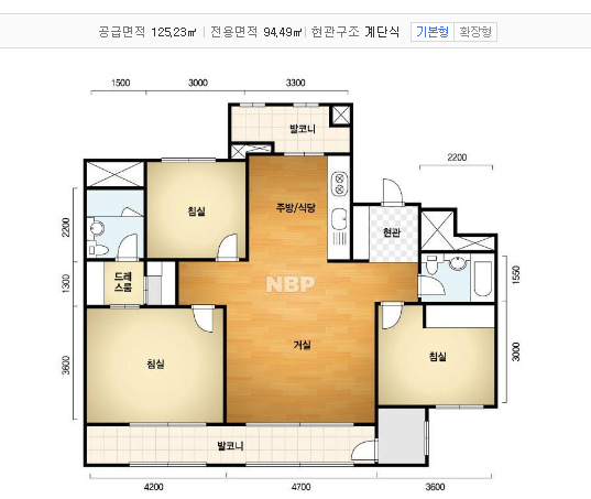 래대팰 37평 평면도