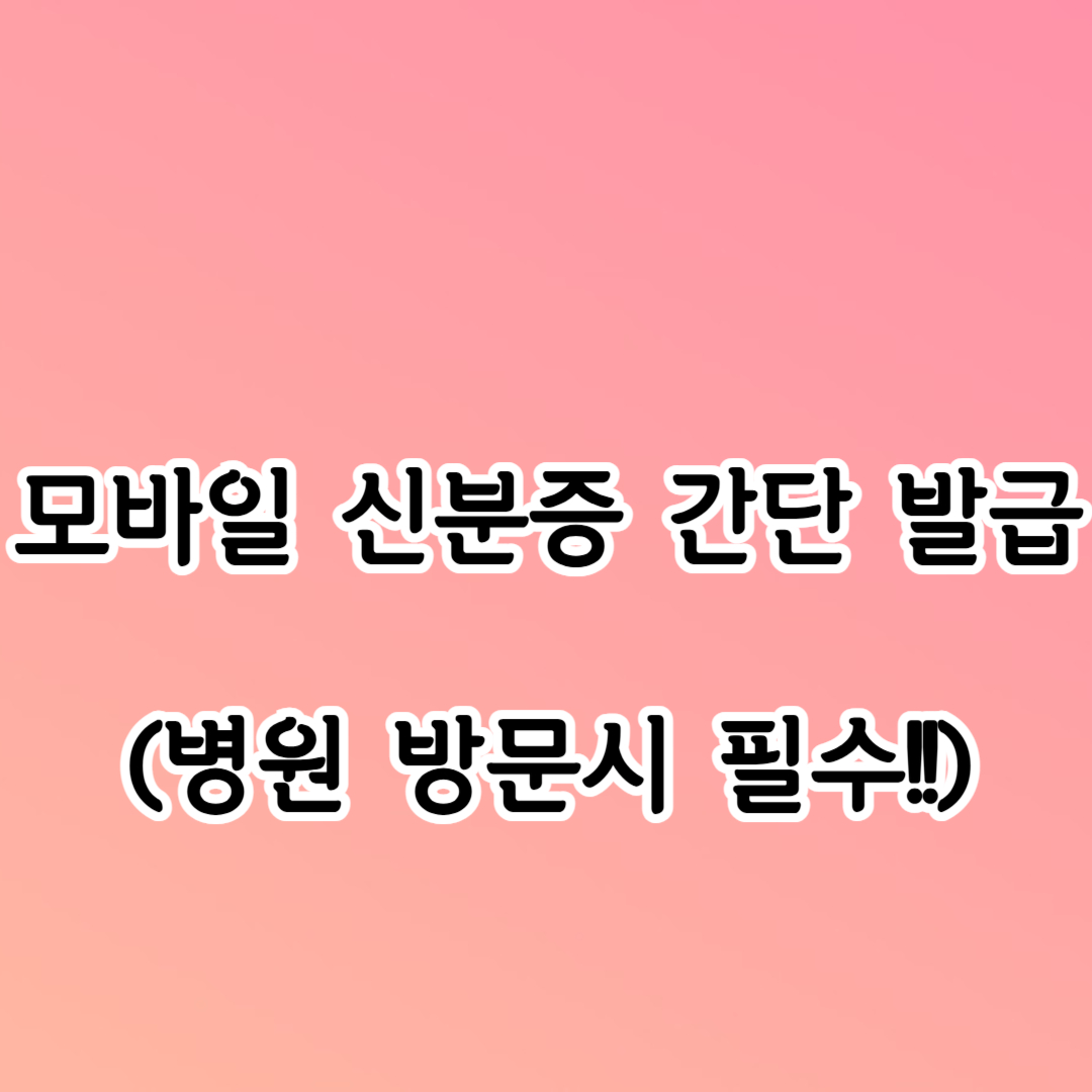 모바일 신분증 간단 발급 안내