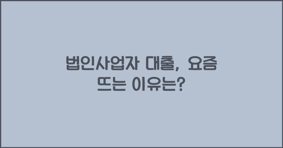 법인사업자 대출