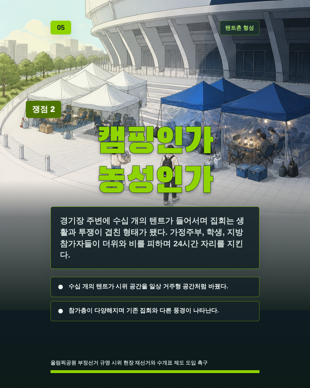 캠핑인가 농성인가