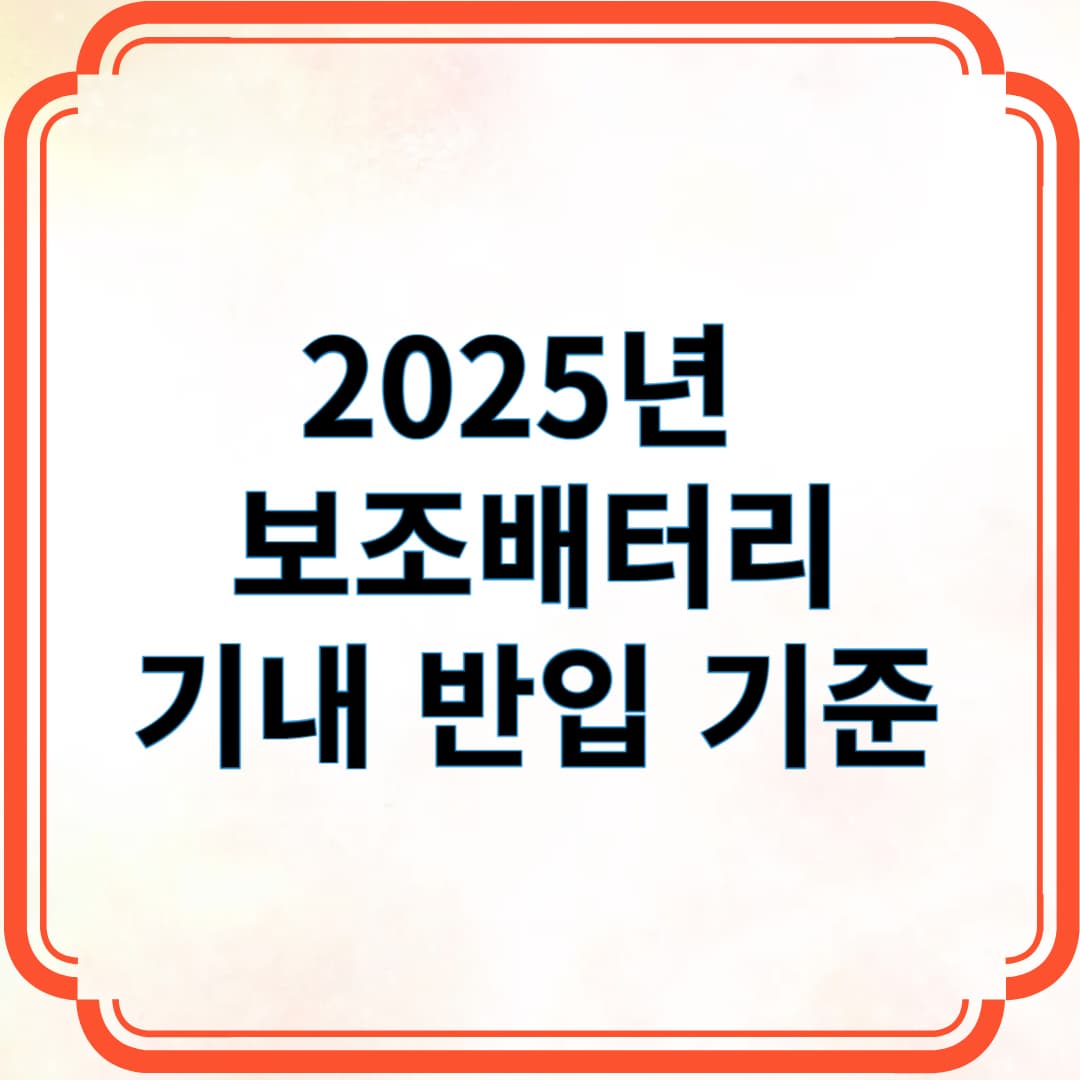 2025년 보조배터리 기내 반입 기준