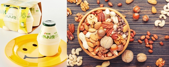 바나나우유와 견과류