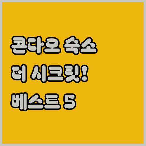 콘다오 숙소 추천 더 시크릿 포함 베..