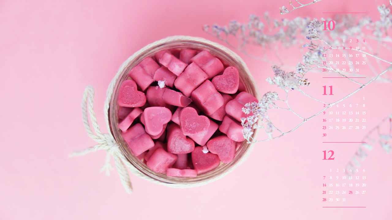 07 하트모양 캔디 B - 2025년11월 노트북배경화면