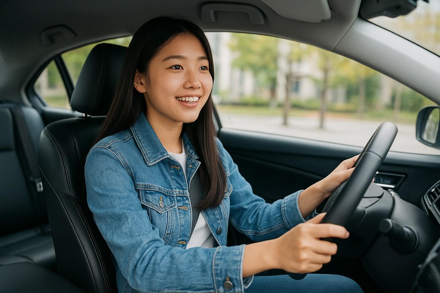 운전면허 연습중인 고3 학생 이미지