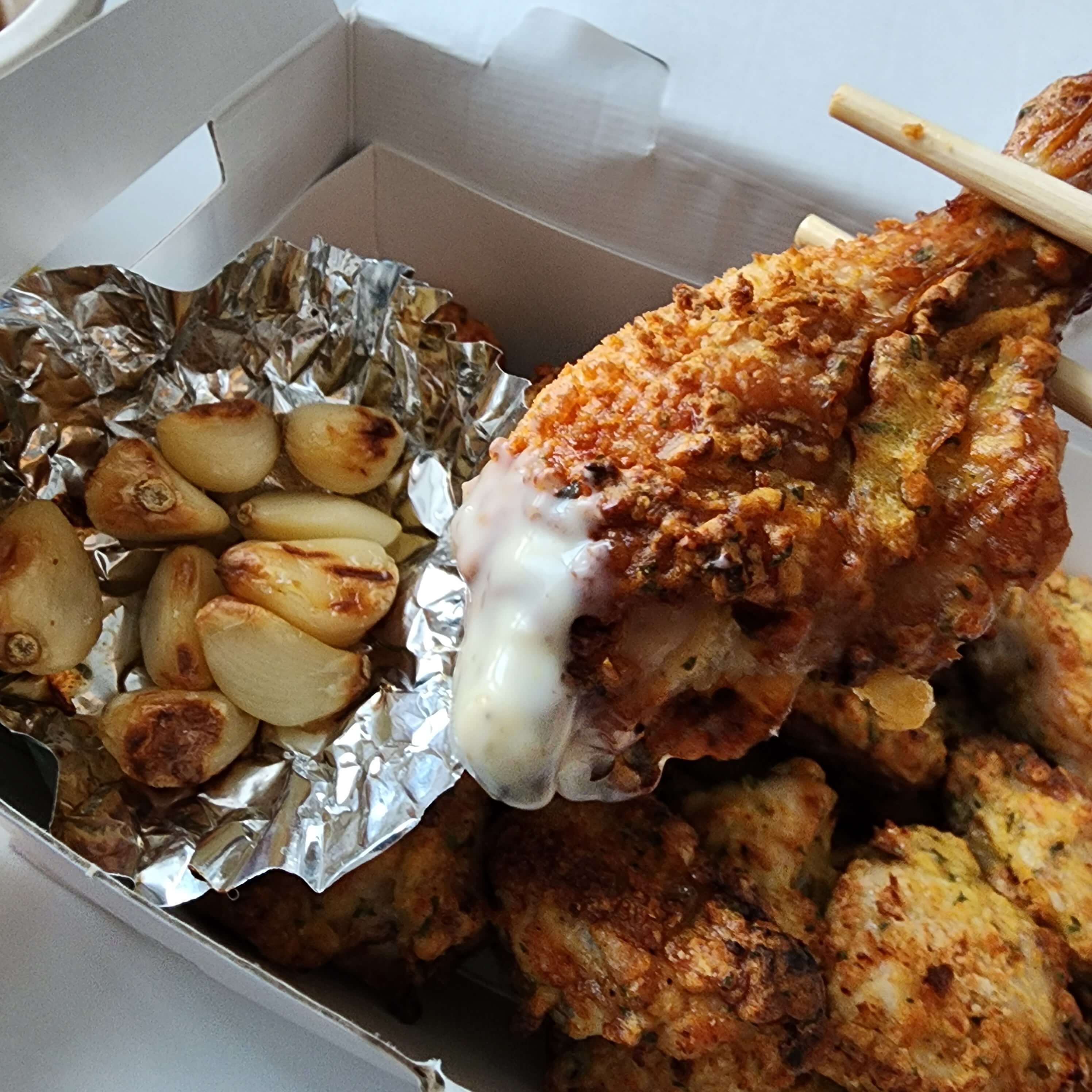 굽네 마늘바사삭+알블링소스