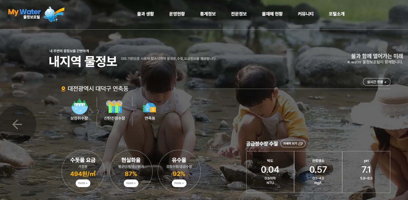 MyWater 물정보포털 : 우리 지역의 물 정보와 재난 관리까지, 한 곳에서 확인! 관련 사진