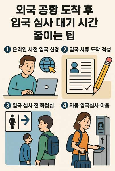 외국 공항 도착 후 입국 심사 대기 시간 줄이는 팁