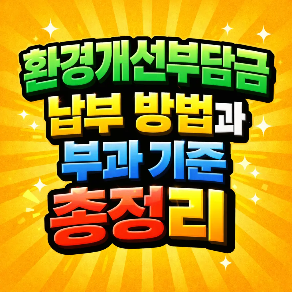 환경개선부담금 납부 방법 총정리