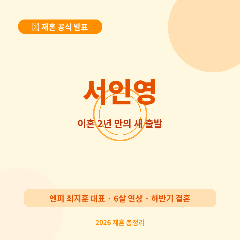 서인영 재혼 상대 엔피 최지훈 대표 관련 포스터 이미지
