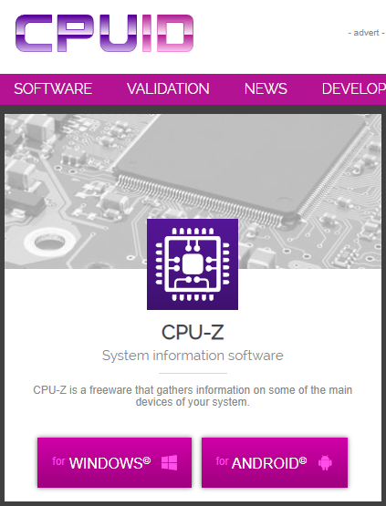 https://www.cpuid.com/ 사이트