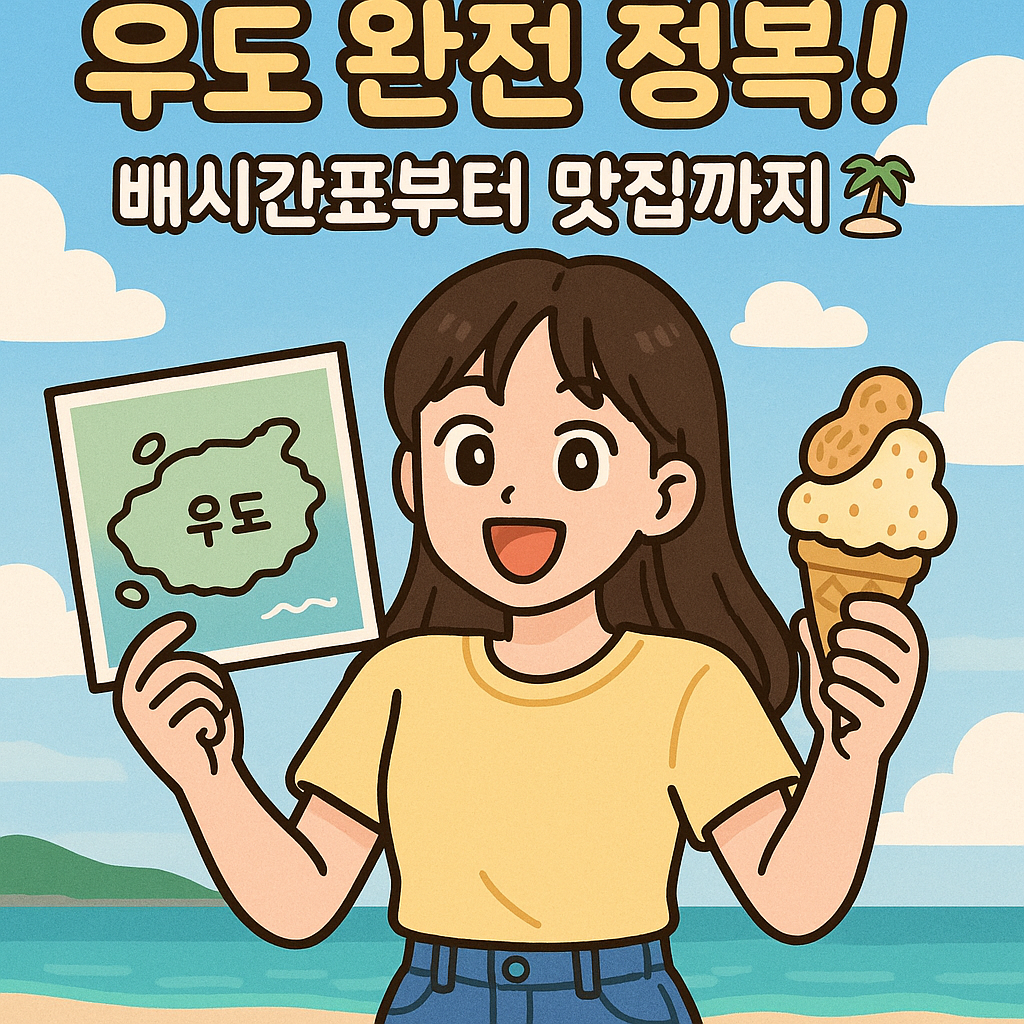 우도 완전 정복: 배 시간표부터 땅콩 아이스크림 맛집까지