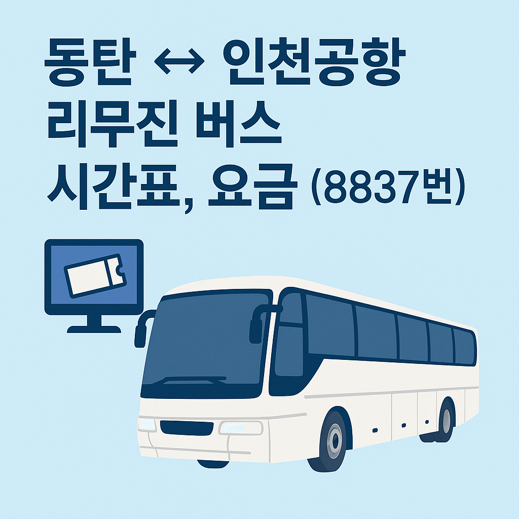 동탄 인천공항 리무진 버스 시간표, 요금 (8837번)