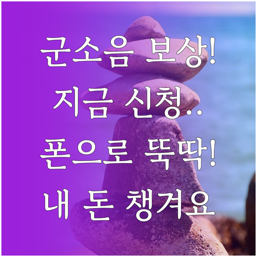 군소음피해 보상금 모바일 신청 방법 ..