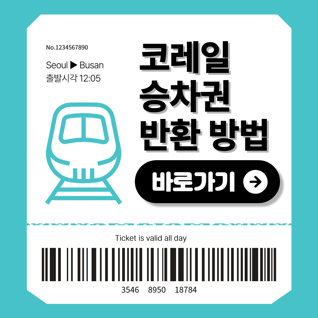 코레일 승차권 환불(기차권 반환)