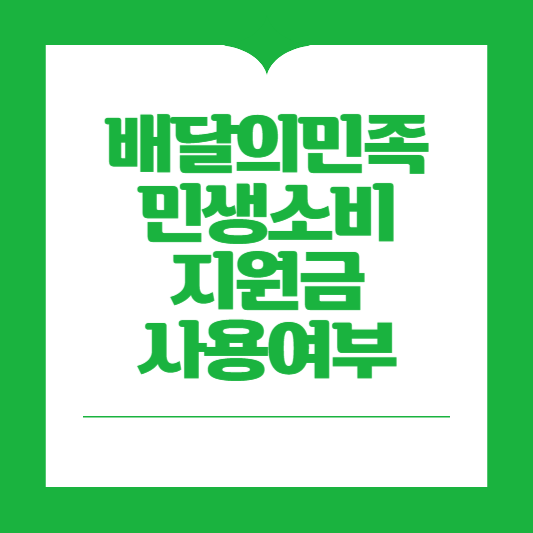 배달의민족 민생소비지원금