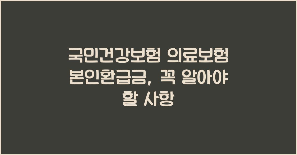 국민건강보험 의료보험 본인환급금