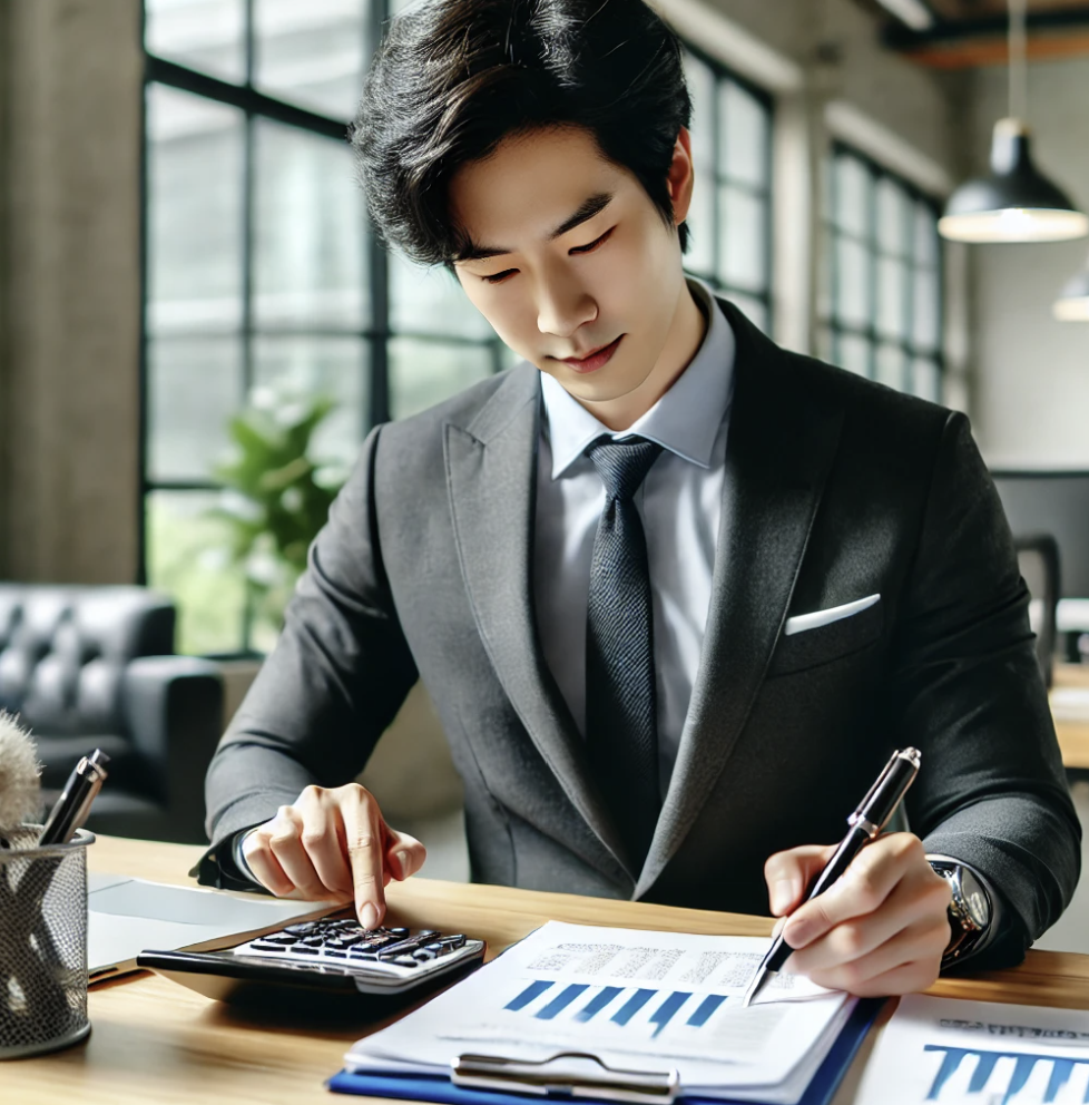 재무 서류를 검토하는 모습